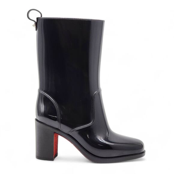 Christian Louboutin Loubirain PVC Rubber Women's Rain Boots Black EU 34 US 4 NWB - Picture 3 of 9